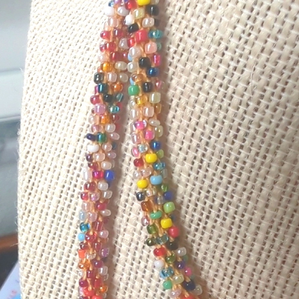 VTG 1920S, 30S STRING OF TINY BEADS 17in HANDMADE NECKLACE - Picture 4 of 5